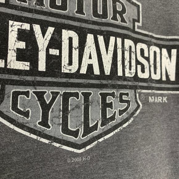 Harley Davidson Grey Motorcycle Biker Graphic Tee Shirt T-Shirt Large - Picture 4 of 4